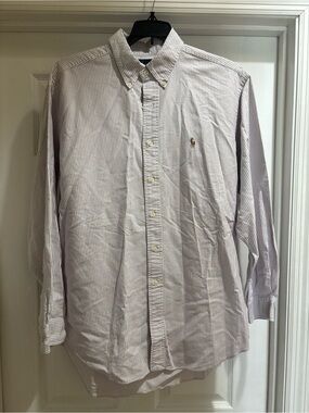 Polo by Ralph Lauren Men’s Light lilac & White Pinstripe Dress Shirt